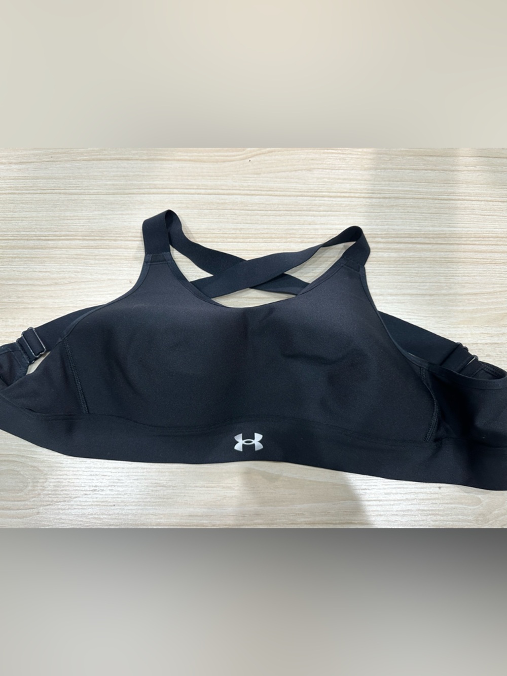 Under Armour Black Racerback Sports Bra with Reflective Logo